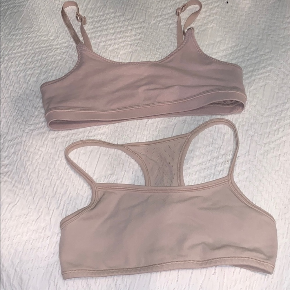 2 ivivva by lululemon nude/tan sports bras